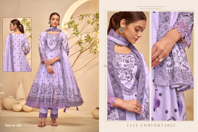 Nafiza By Isavasyam Mal Cotton Printed Anarkali Readymade Suits Wholesale 